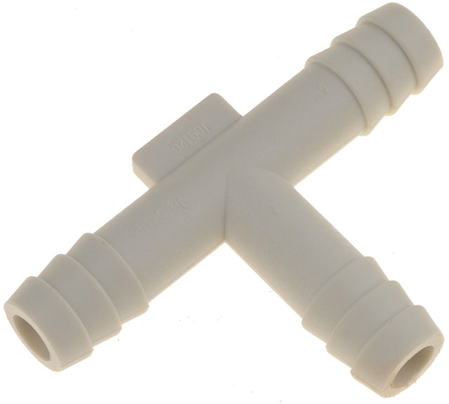 Dorman Vacuum Hose Connector, Vacu-Tite ®, T Shaped Connector, 3/8 Inch Diameter, White, Plastic, Single – 47343