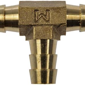 Dorman Coupler Fitting, 3/8 Inch Tee Connector, Gold, Brass, Single – 55108