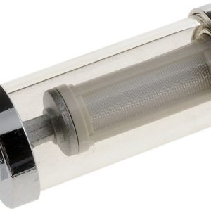 Dorman Fuel Filter, Complete Assembly, IN-Line, Gasoline, Fits 3/8 Fuel Line, Nylon Mesh Element, Glass Casing with Chrome Ends – 55242