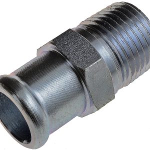 Dorman Heater Hose Fitting, Straight Connector, 3/4 Inch Hose Barb, 1/2 Inch NPT, 1-3/4 Inch Length, Natural, Silver, Steel – 56360
