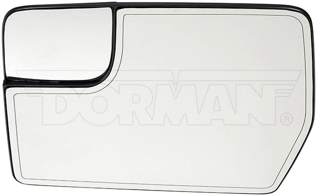 Dorman Exterior Mirror Glass, Integrated Spotter Mirror, Power, Non-Foldaway, Heated Glass, Without Turn Signal, Single – 57105