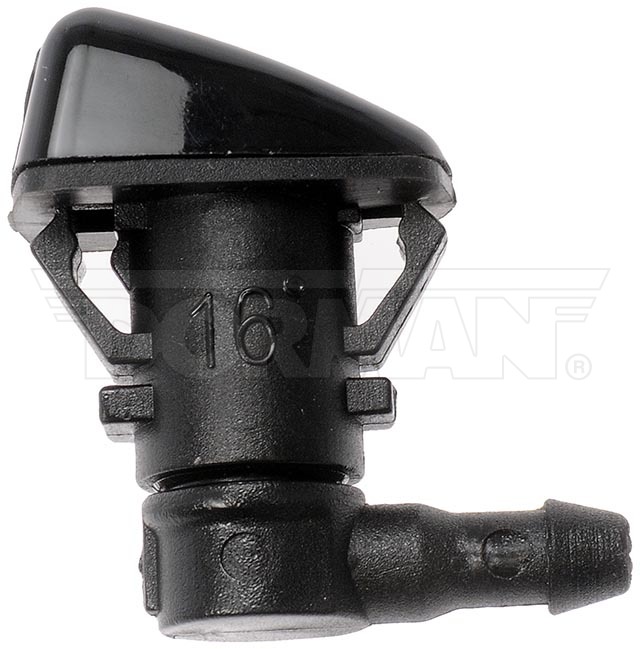 Dorman Windshield Washer Nozzle, 0.87 Inch Length X 0.63 Inch Width X 1.12 Inch Height, Black, Plastic, Snap on, Set of 2 – 58112CD