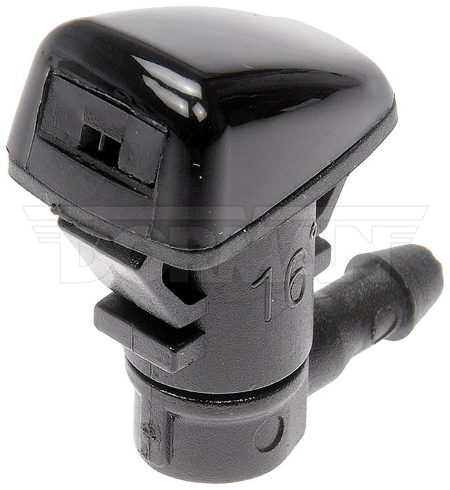 Dorman Windshield Washer Nozzle, 0.87 Inch Length X 0.63 Inch Width X 1.12 Inch Height, Black, Plastic, Snap on, Set of 2 – 58112CD