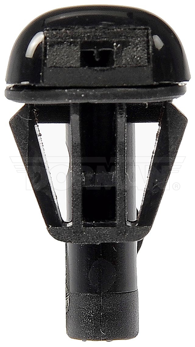 Dorman Windshield Washer Nozzle, 1.35 Inch Length, 1/4 Inch Hose Port Diameter, Black, Plastic, Clip-On, Single – 58163