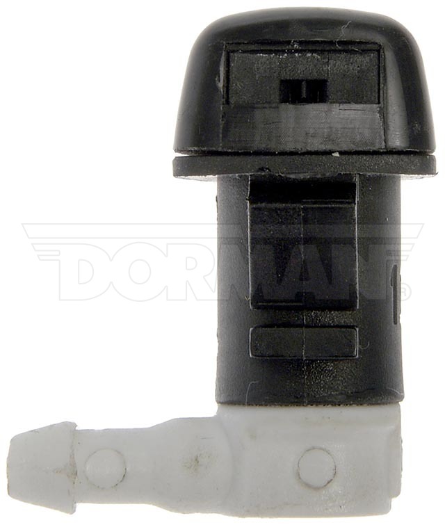 Dorman Windshield Washer Nozzle, 0.88 Inch Length, Non-Lighted, Black/ White, Plastic, Clip-On, Bagged, Single – 58180