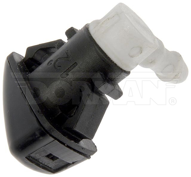 Dorman Windshield Washer Nozzle, 0.88 Inch Length, Non-Lighted, Black/ White, Plastic, Clip-On, Bagged, Single – 58180