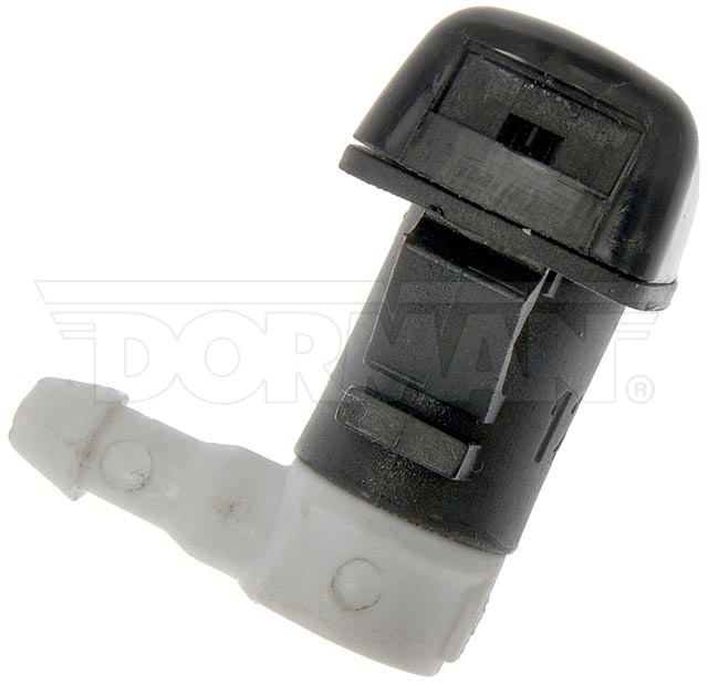 Dorman Windshield Washer Nozzle, 0.88 Inch Length, Non-Lighted, Black/ White, Plastic, Clip-On, Bagged, Single – 58180