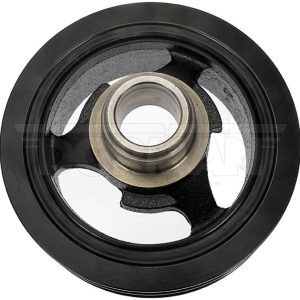 Dorman Harmonic Balancer, OE Solutions ™, 2-1/2 Inch Diameter, Serpentine, 8 Groove Pulley, Black, Cast Iron – 594-955
