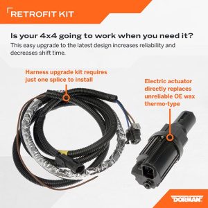 Dorman Four Wheel Drive Actuator, OE Solutions ™, Plastic Housing, 3 Pin Terminal, With Wiring Harness – 600-490