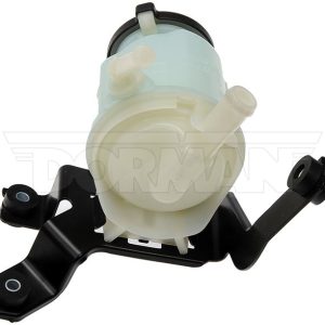 Dorman Power Steering Reservoir, OE Solutions ™, Black/ White, Matte, Metal/ Plastic, With Cap and Mounting Bracket – 603-673