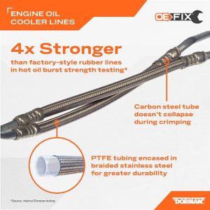 Dorman Oil Cooler Line, OE Solutions ™, 53 Inch Length, Aluminum, -40 Degree Fahrenheit to 329 Degree Fahrenheit – 625-340XD