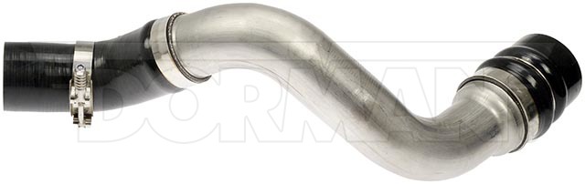 Dorman Turbocharger Intercooler Pipe, OE Solutions™, 24-1/2 Inch Length, 4 Inch Outside Diameter, Silver/ Black, Stainless Steel/ Rubber – 667-435
