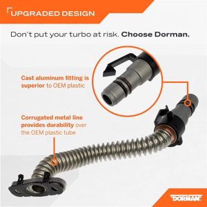 Dorman Turbocharger Oil Return Kit, OE Solutions™, Stainless Steel, 8 Inch Length, 10.4 Millimeter Inside Diameter – 667-520
