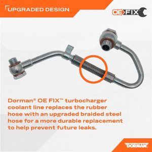 Dorman Turbocharger Coolant Line, OE Solutions ™, Aluminum, 1.053 Inch Outside Diameter, 8.3 Inch Length – 667-562