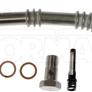Dorman Turbocharger Coolant Line, OE Solutions™, Steel, With Gasket/ 3 Turbo Coolant Line/ 2 Turbo Oil Lines/ 1 Banjo Bolt – 667-827