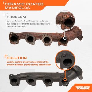 Dorman Exhaust Manifold, OE Solutions ™, Ceramic Coated Cast Iron, Single – 674-694XD