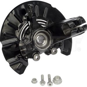 Dorman Spindle, OE Solutions™, 27 Spline, Steel, Black, Painted, Single, With 1 Hub/ 1 Load Knuckle/ 1 Axle Nut/ 2 Pinch Bolt/ 1 Nut – 686-353