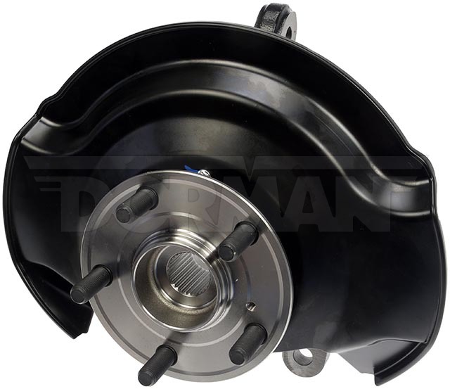 Dorman Spindle, OE Solutions ™, Steel, 30 Spline, Black, Natural, Loaded Knuckle with Hub/ Bearing/ Dust Shield/ Axle Nut and Bolt, Single – 686-373