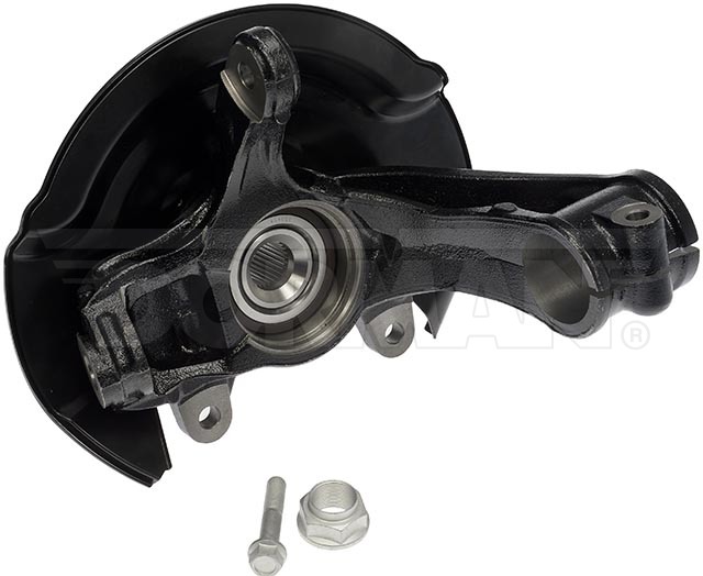 Dorman Spindle, OE Solutions ™, Steel, 30 Spline, Black, Natural, Loaded Knuckle with Hub/ Bearing/ Dust Shield/ Axle Nut and Bolt, Single – 686-373