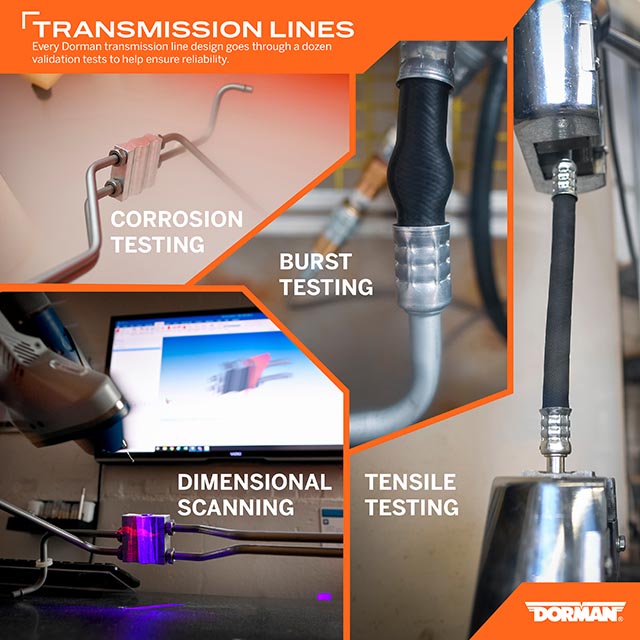 Dorman Auto Trans Oil Cooler Hose Assembly, OE Solutions™, Flexible, 27 Inch Length, 329 Degree Fahrenheit Maximum Operating Temperature – 724-602