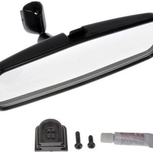 Dorman Interior Rear View Mirror, Non Auto Dimming, Flat Glass, Standard, 8 Inch, Painted, Black, Plastic/ Steel/ Glass – 76501