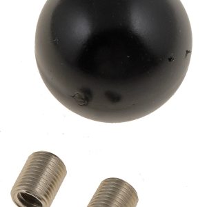 Dorman Shifter Knob, Automatic Transmission, Round Ball, Screw on, Black, Plastic/ Metal, With One Shift Knob/ 2 Inserts – 76933