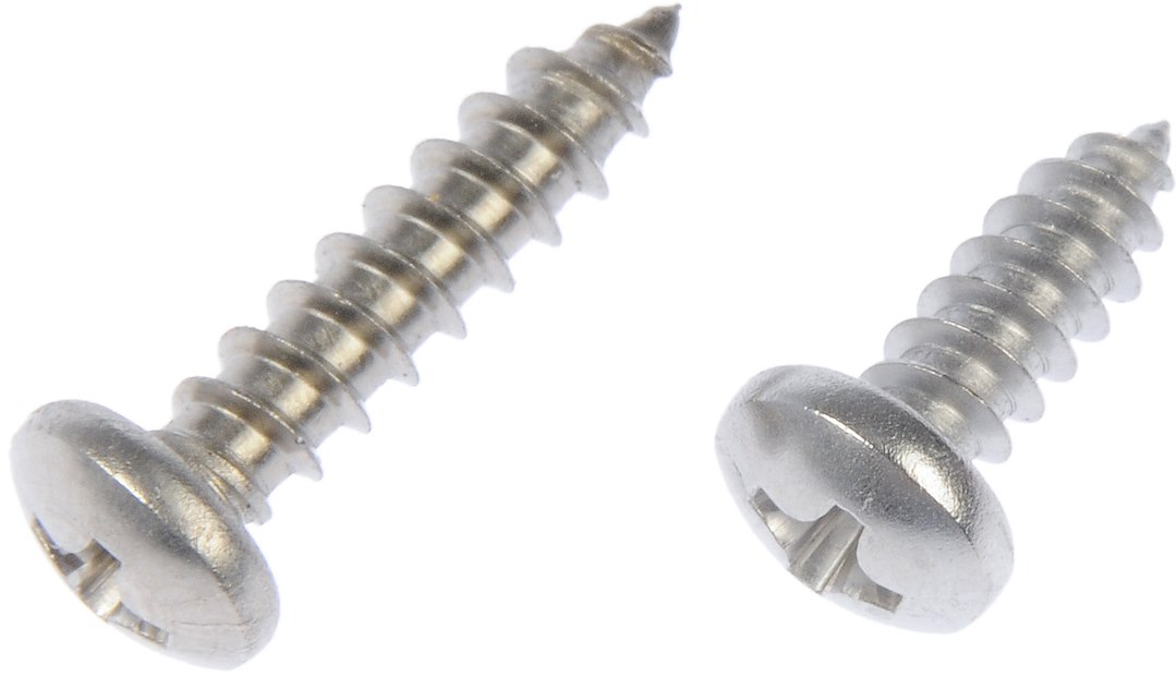 Dorman Screw, Autograde ™, Self Tapping, #8 X 1/2 Inch Length/ #8 X 3/4 Inch Length, Pan Head, Stainless Steel, Pack of 8 – 784-125