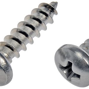 Dorman Screw, Autograde™, Self Tapping, #10 X 1/2 Inch Length/ #10 X 3/4 Inch Length, Pan Head, Stainless Steel, Pack of 12 – 784-150