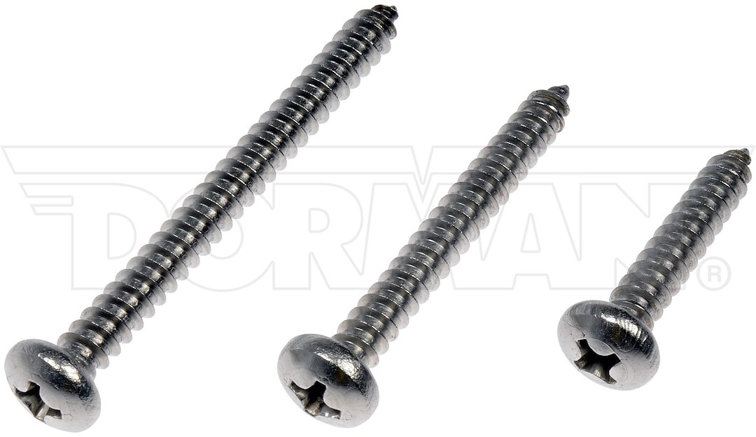 Dorman Screw, OE Solutions ™, Self Tapping Screw, Number 10 Thread Size, Pan Head, Steel, Pack of 12 – 784-155D
