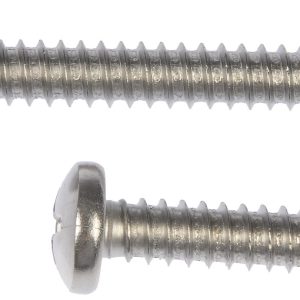 Dorman Screw, Autograde™, Self Tapping, #14 X 1 Inch Length/ #14 X 1.5 Inch Length, Pan Head, Stainless Steel, Pack of 6 – 784-185