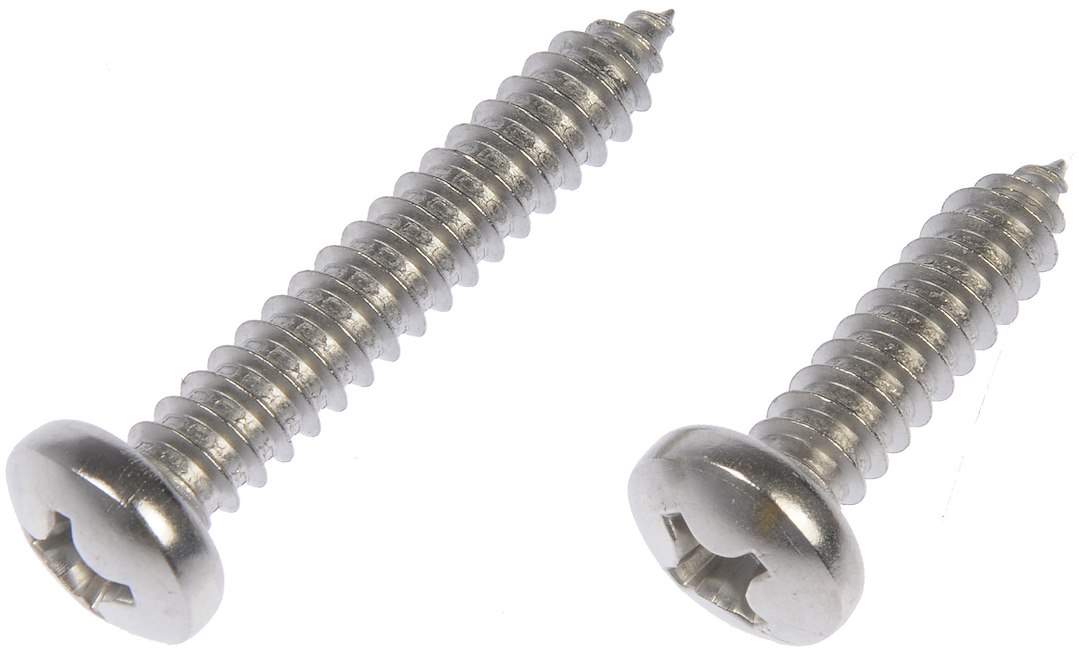 Dorman Screw, Autograde™, Self Tapping, #14 X 1 Inch Length/ #14 X 1.5 Inch Length, Pan Head, Stainless Steel, Pack of 6 – 784-185