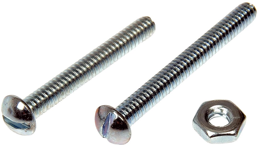 Dorman Bolt, Autograde ™, Stove Bolt, With Nuts, 3/16-24 Inch Coarse Thread, 1-1/2 Inch Length and 1-3/4 Inch Length, Slotted Head, Natural – 784-604