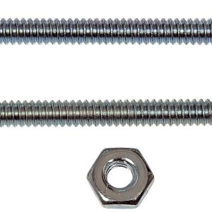 Dorman Bolt, Autograde ™, Stove Bolt, With Nuts, 3/16-24 Inch Coarse Thread, 1-1/2 Inch Length and 1-3/4 Inch Length, Slotted Head, Natural – 784-604