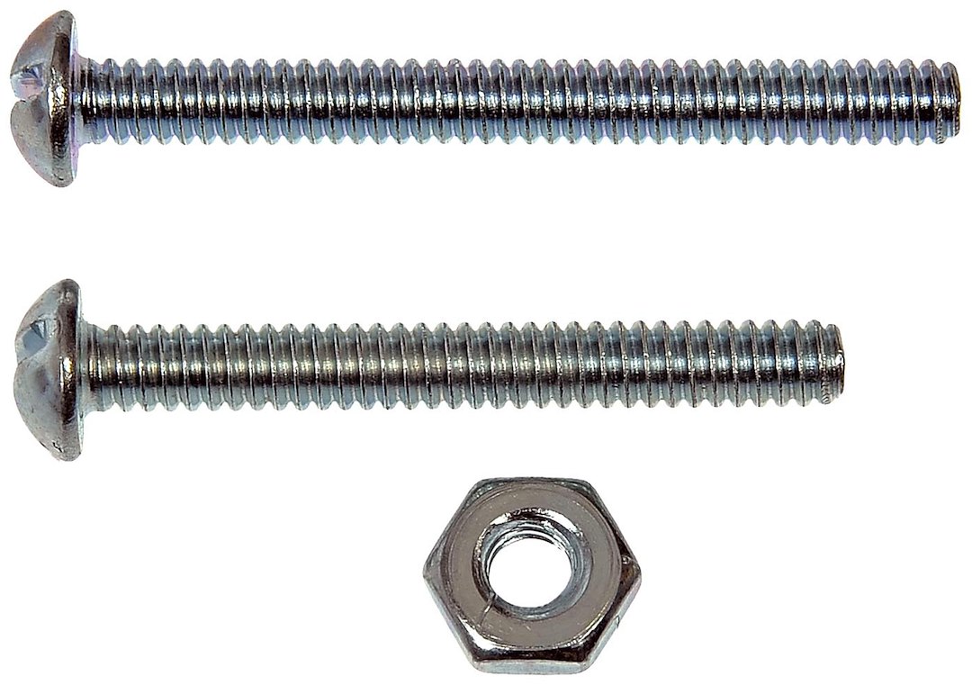Dorman Bolt, Autograde ™, Stove Bolt, With Nuts, 3/16-24 Inch Coarse Thread, 1-1/2 Inch Length and 1-3/4 Inch Length, Slotted Head, Natural – 784-604