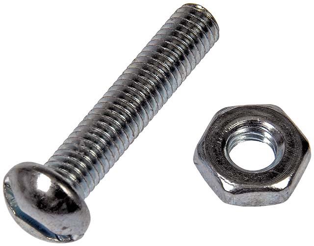 Dorman Bolt, Autograde™, Standard Bolt, 10-32 X 0.5 Inch Thread Size, Slotted Round, Natural/Zinc-Plated, Steel, Pack of 8 – 784-712