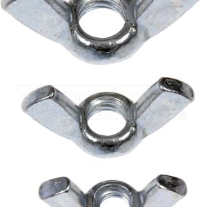 Dorman Nut, OE Solutions ™, Wing Nut, 1/4 Inch-20 Thread Size/ 5/16 Inch-18 Thread Size and 3/8 Inch-16 Thread Size, Steel, Pack of 6 – 784-801D