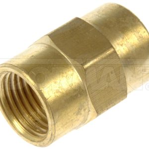 Dorman Coupler Fitting, Autograde ™, 1/8 Inch Female NPT, Straight, Without O-Ring, Without Jam Nut, Brass, Gold, Single – 785-080