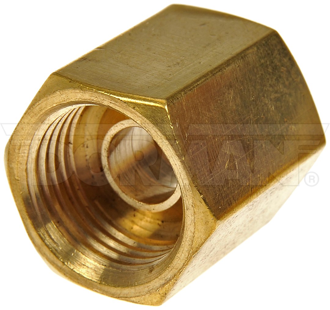 Dorman Tube End Fitting Nut, OE Solutions ™, 0.57 Inch Outer Diameter, 0.81 Inch Length, Brass, Pack of 2, Clamshell Package – 785-316D