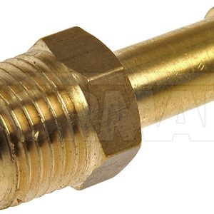 Dorman Fuel Line Fitting, OE Solutions ™, Inverted Flare Male Connector, Barbed End, 7/16-24 Thread Size, 1.17 Inch Length, Brass – 785-400D
