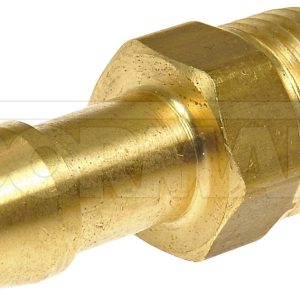 Dorman Fuel Line Fitting, OE Solutions ™, Inverted Flare Male Connector, Barbed End, 1/2-20 Unf Thread Size, 1.29 Inch Length, Brass – 785-402D