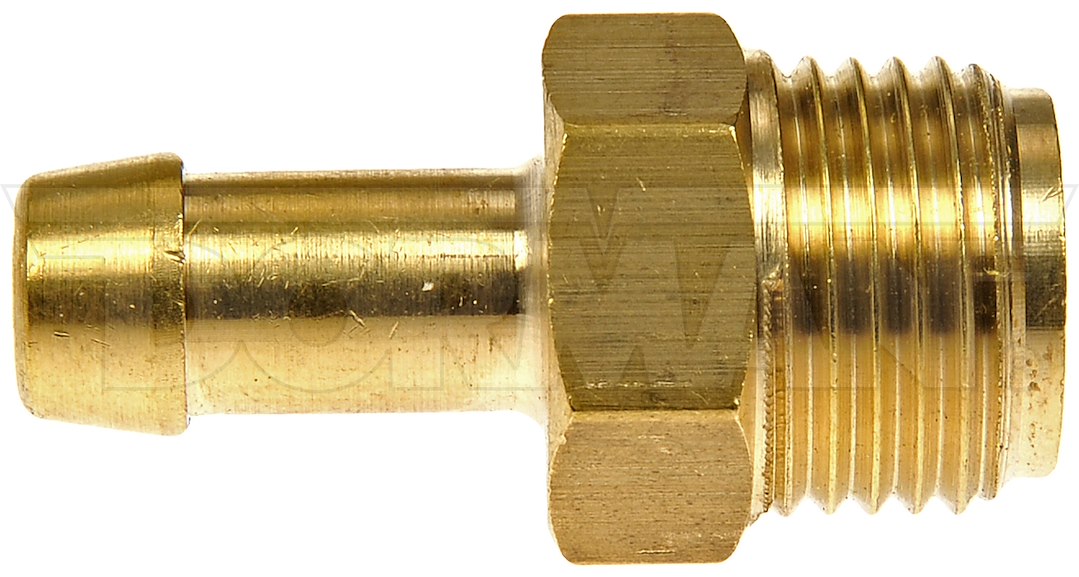 Dorman Fuel Line Fitting, OE Solutions ™, Inverted Flare Male Connector, Barbed End, 5/8-18 Unf Thread Size, 1.34 Inch Length, Brass – 785-404D
