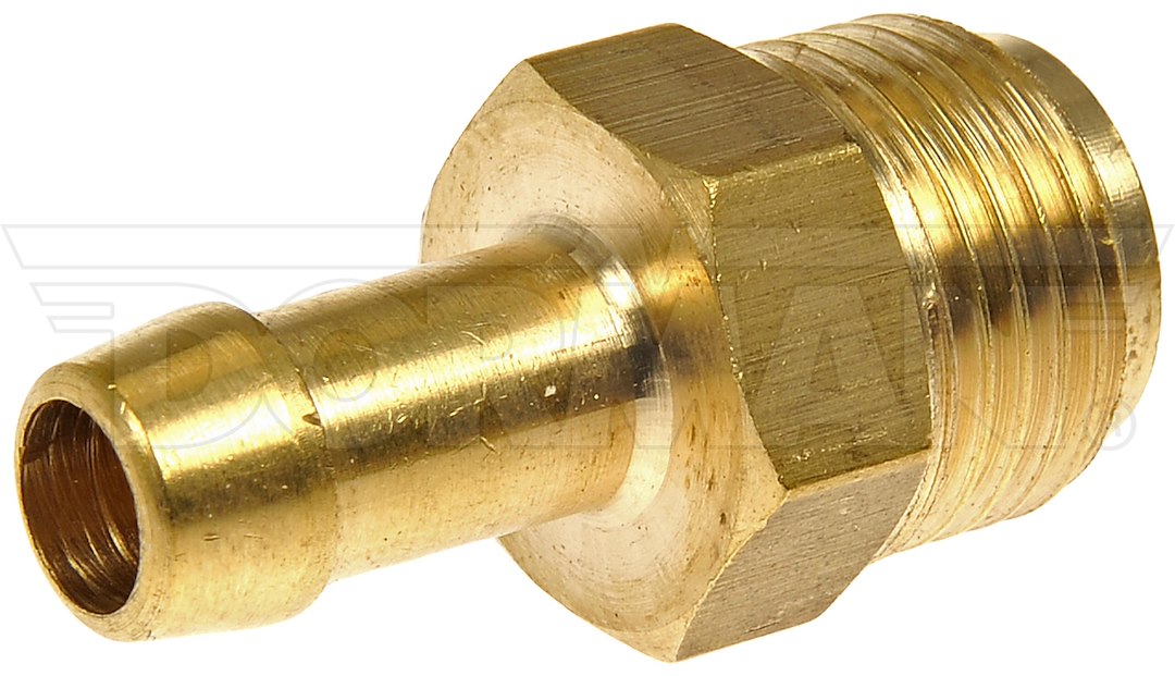 Dorman Fuel Line Fitting, OE Solutions ™, Inverted Flare Male Connector, Barbed End, 5/8-18 Unf Thread Size, 1.34 Inch Length, Brass – 785-404D