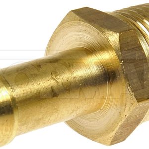 Dorman Fuel Line Fitting, OE Solutions ™, Inverted Flare Male Connector, Barbed End, 3/8 Inch Mnpt Thread Size, 1.46 Inch Length, Brass – 785-406D