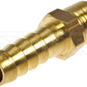 Dorman Fuel Line Fitting, OE Solutions ™, Inverted Flare Male Connector, Barbed End, 1/4 Inch Mnpt Thread Size, 1.76 Inch Length, Brass – 785-416D