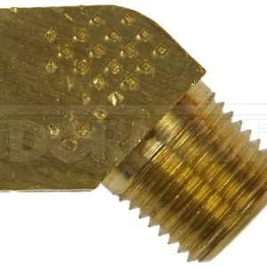Dorman Adapter Fitting, Autograde ™, 45 Degree 1/8 Inch Female NPT to 1/8 Inch Male NPT, Natural, Gold, Brass, Single – 785-428