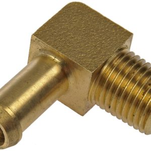 Dorman Adapter Fitting, Autograde ™, 90 Degree 3/8 Inch Hose to 1/4 Inch Male NPT, Natural, Gold, Brass, Single – 785-430