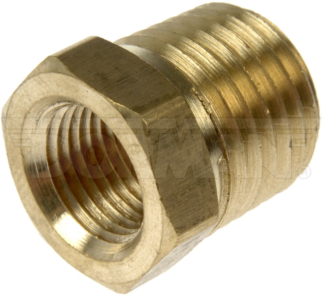 Dorman Adapter Fitting, Autograde ™, Straight 1/8 Inch Female NPT to 1/4 Inch Male NPT Bushing, Natural, Gold, Brass, Single – 785-441