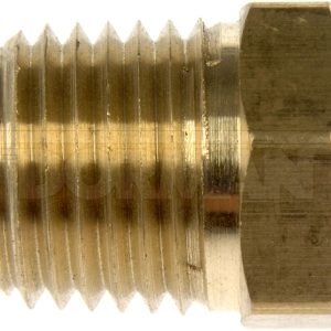 Dorman Adapter Fitting, Autograde ™, Straight 1/8 Inch Female NPT to 1/4 Inch Male NPT Bushing, Natural, Gold, Brass, Single – 785-441