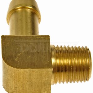 Dorman Fuel Line Fitting, OE Solutions ™, 1/8 Inch Mnpt Thread Size, Barbed End, 90 Degree Fitting Angle, 0.9 Inch Length, Brass – 787-046D