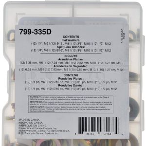 Dorman Washer, OE Solutions ™, Grade 8/ Class 10.9 Washers, With 12 Each M6/ M8 and 10 Each M10/ M12 Flat and Split Lock Washers – 799-335D